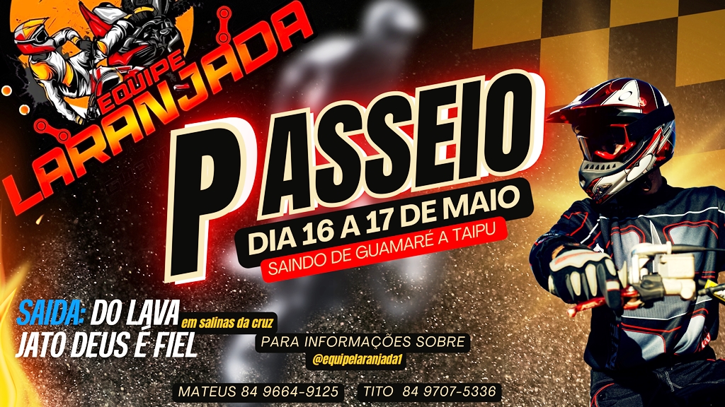 PASSEIO DA EQUIPE LARANJADA: ADRENALINA, UNIÃO E MUITA EMOÇÃO SOBRE DUAS RODAS