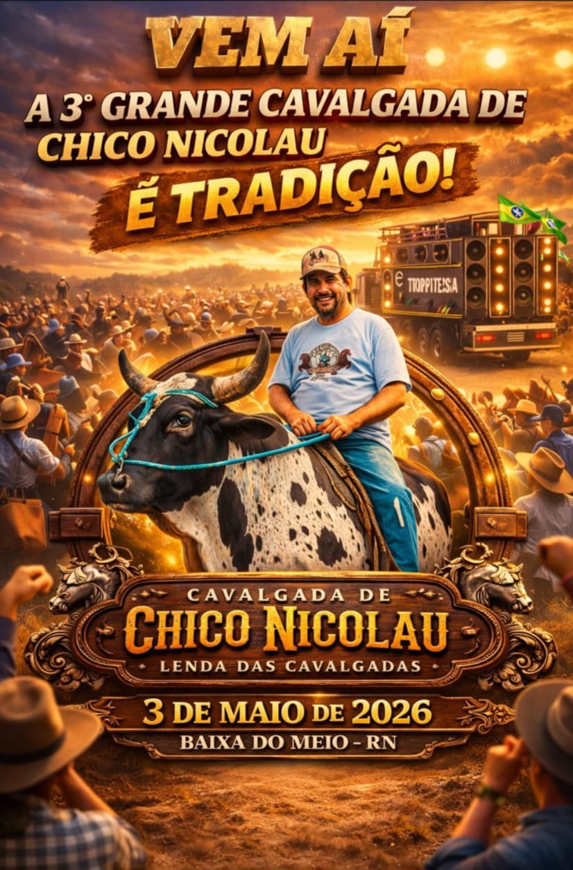 VEM AI, A 3° GRANDE CAVALGADA DE CHICO NICOLAUQUE JÁ É TRADIÇÃO E JÁ TEM AS CAMISAS PARA OS PARTICIPANTES