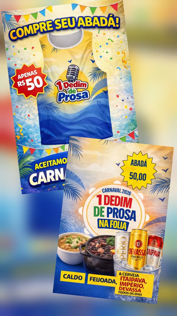 ​Vem curtir esse Carnaval com muita paz, alegria e aquele Dedin de prosa entre amigos