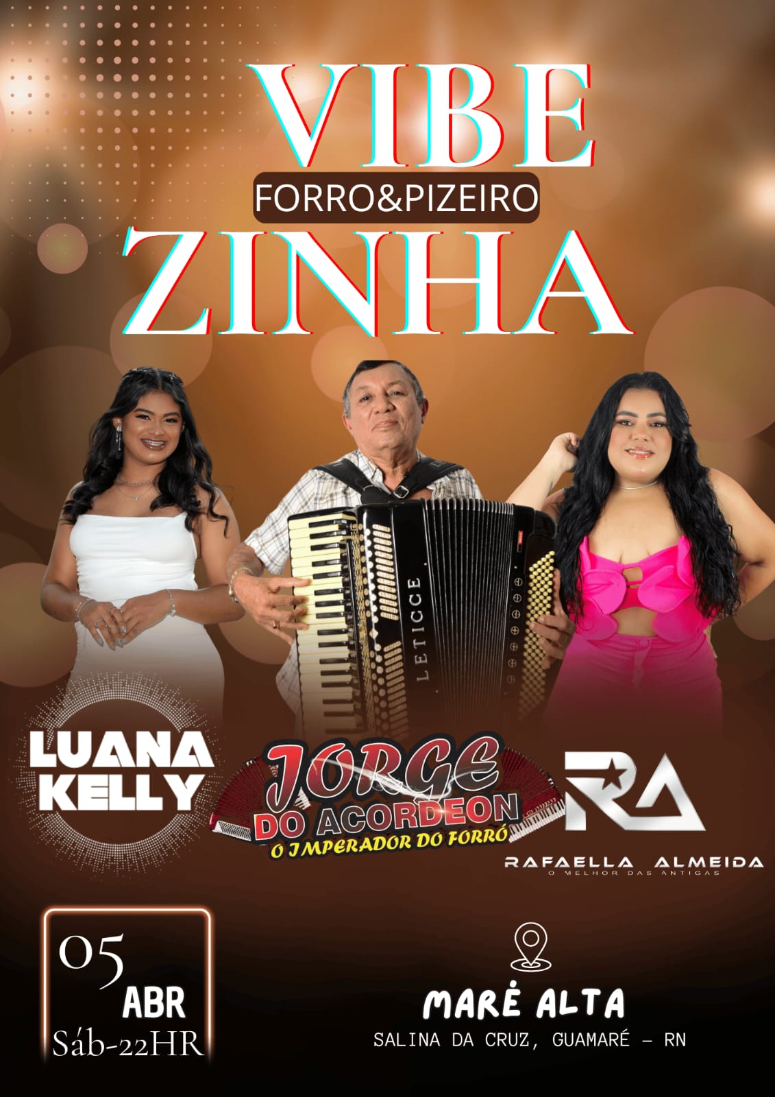 1ª Vabezinha do maré alta em salinas da Cruz, com Jorge do acordeon, Rafaela Almeida e Luana Kelly, vai ser lotação.