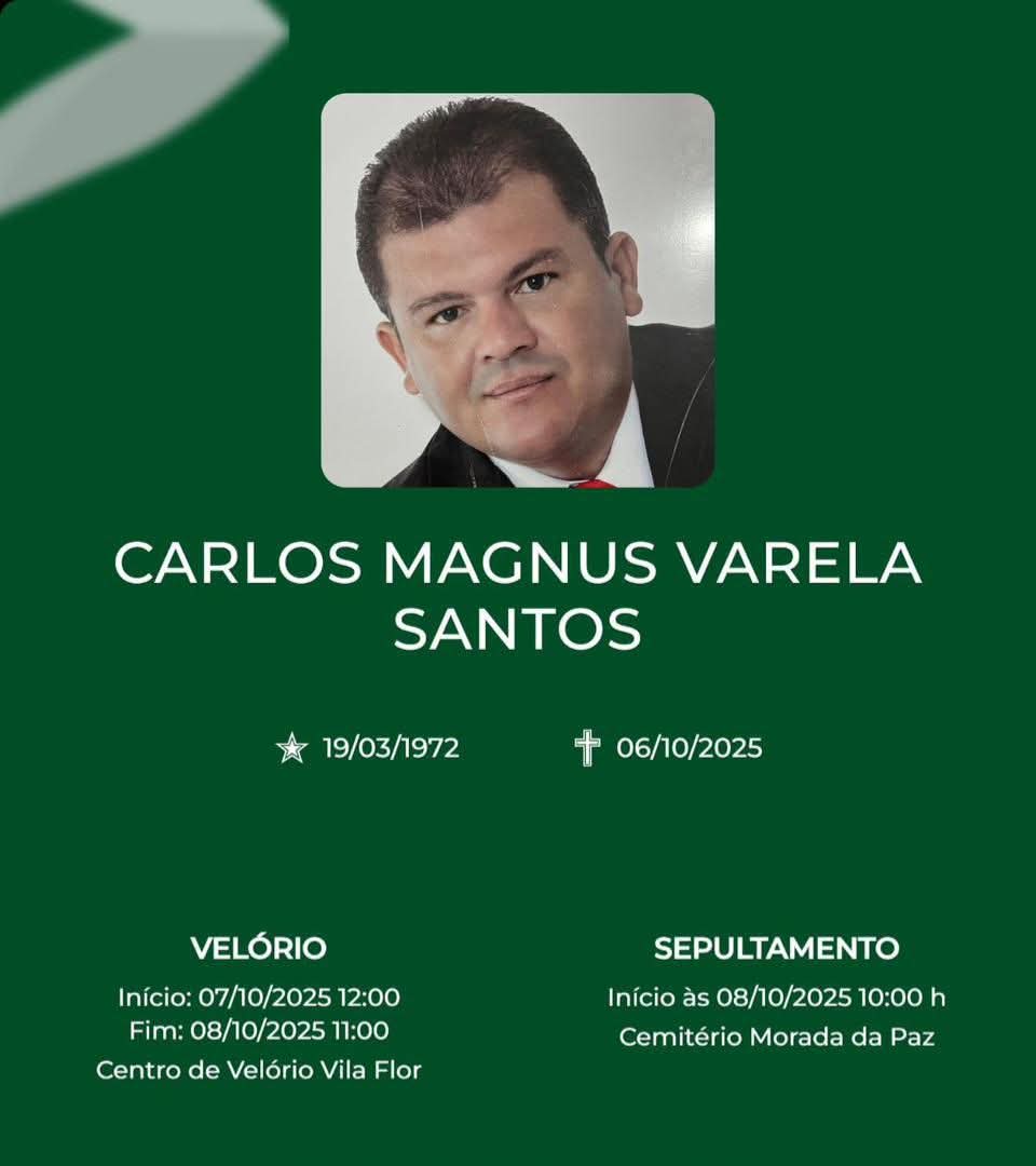 Recebo agora com pesar a notícia do falecimento de Carlinhos de Priminha, filho de Joaquim do inss que nesse momento de perda e dor, Deus conforte todos os familiares