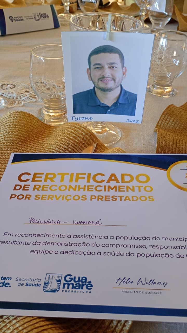 O reconhecimento não é só meu, e sim de todos vocês que fazem a saúde na Policlínica acontecer