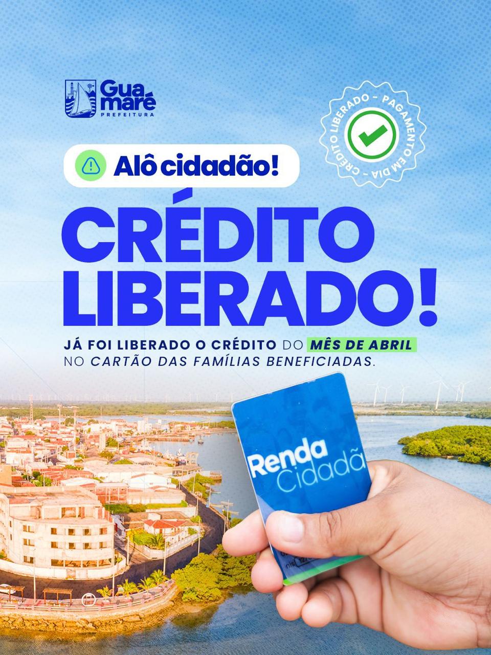 O benefício do Renda Cidadã já está disponível para as famílias atendidas pelo programa.