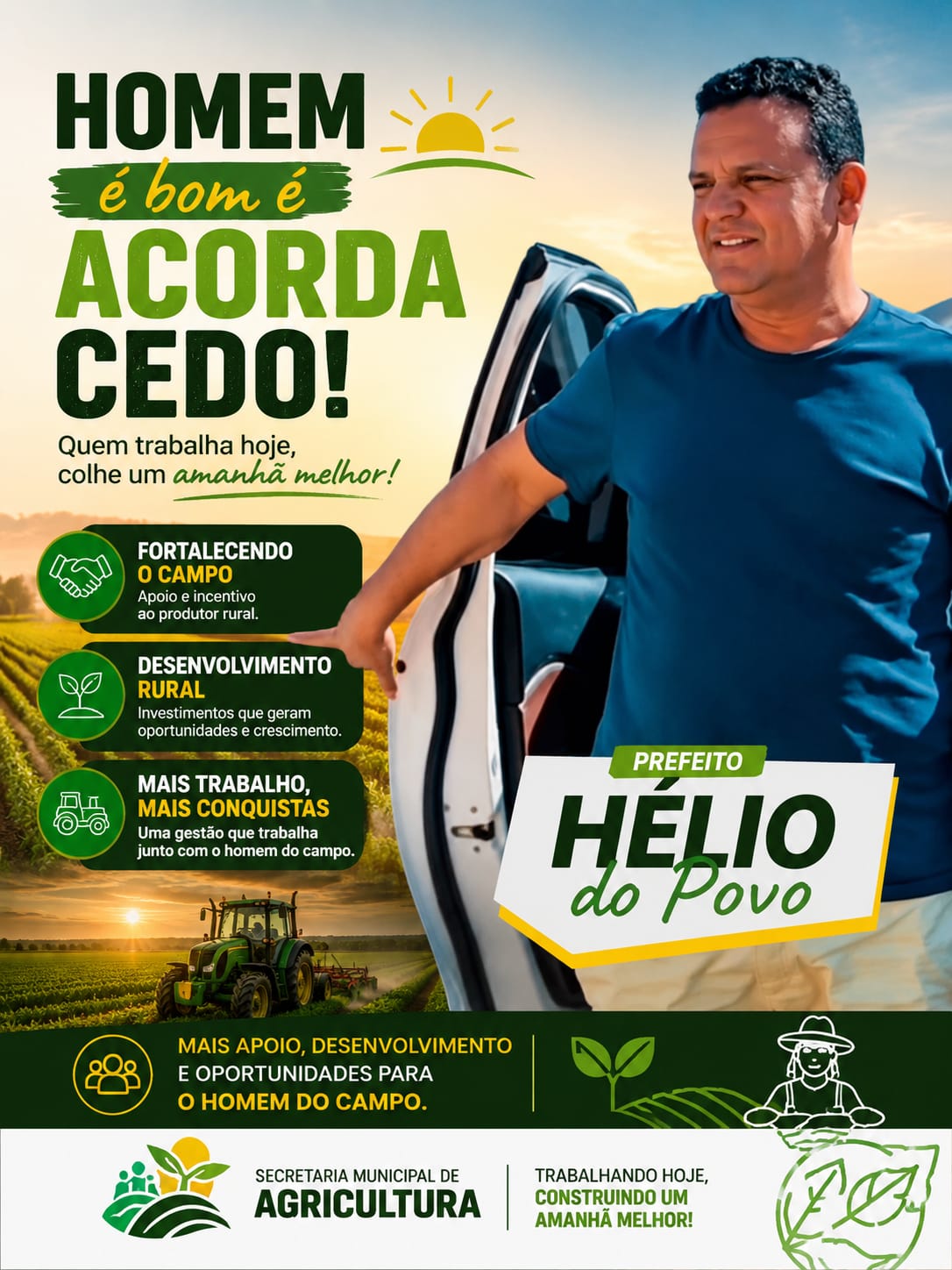 O prefeito Hélio do Povo, por meio da Secretaria Municipal de Agricultura, segue fortalecendo cada vez mais o trabalho no campo e incentivando o desenvolvimento rural do nosso município.