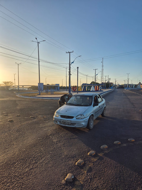 Iª CIPM - Patrulha Maria da Penha de Macau alerta para avanço da violência contra a mulher em ação de conscientização na entrada da cidade